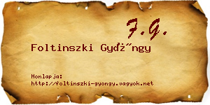 Foltinszki Gyöngy névjegykártya